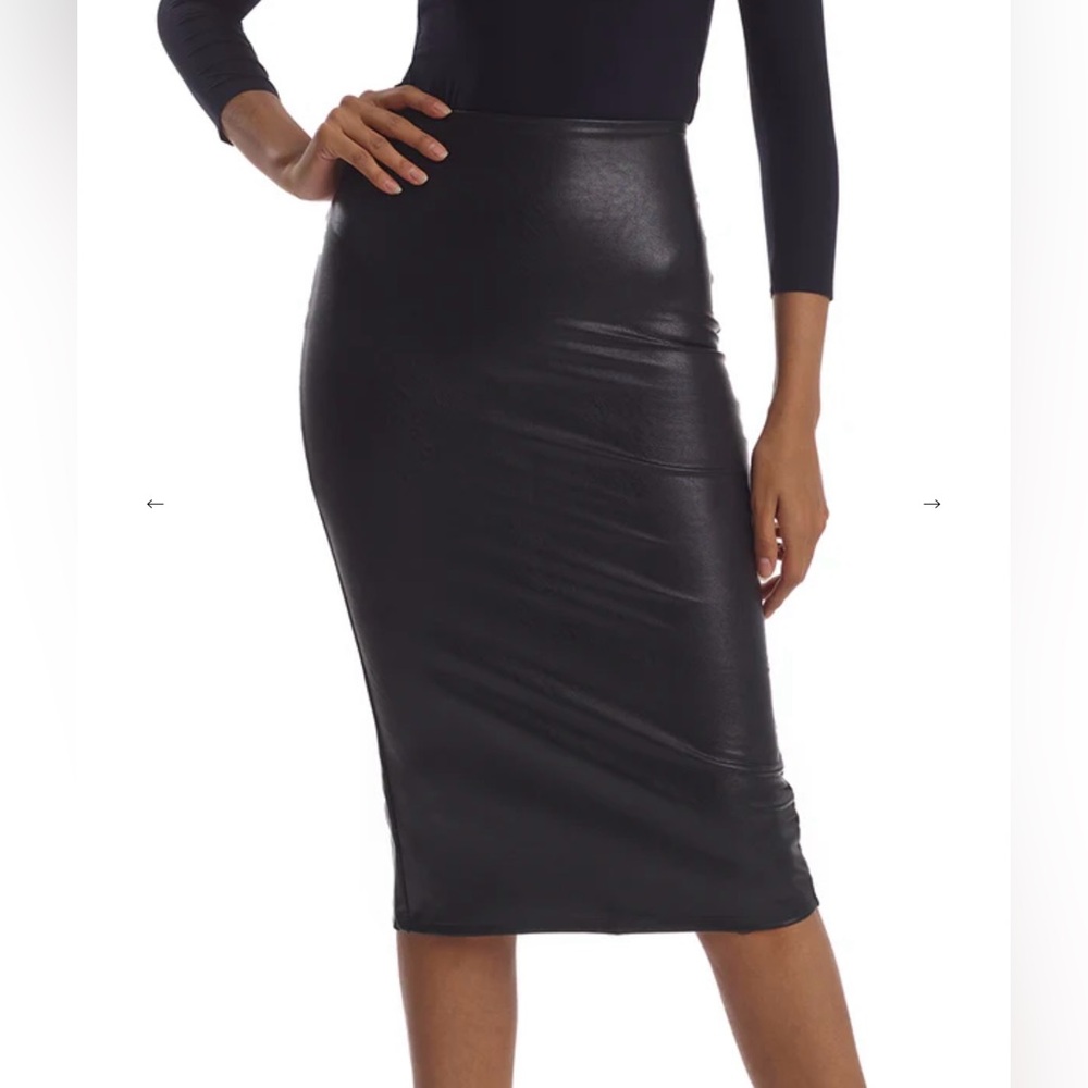 Commando Faux leather midi skirt, black